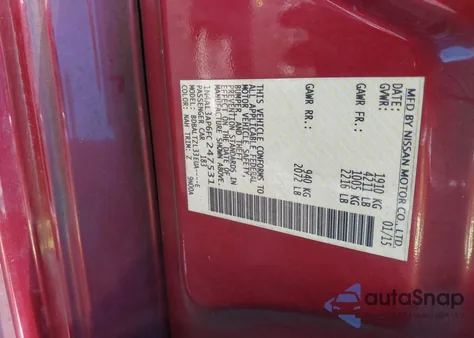 2015 Nissan Altima 2.5/S/Sv/Sl from USA, damaged, VIN 1N4AL3AP6FC247531